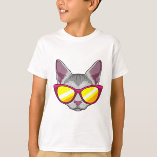 Camiseta Gato com óculos de sol