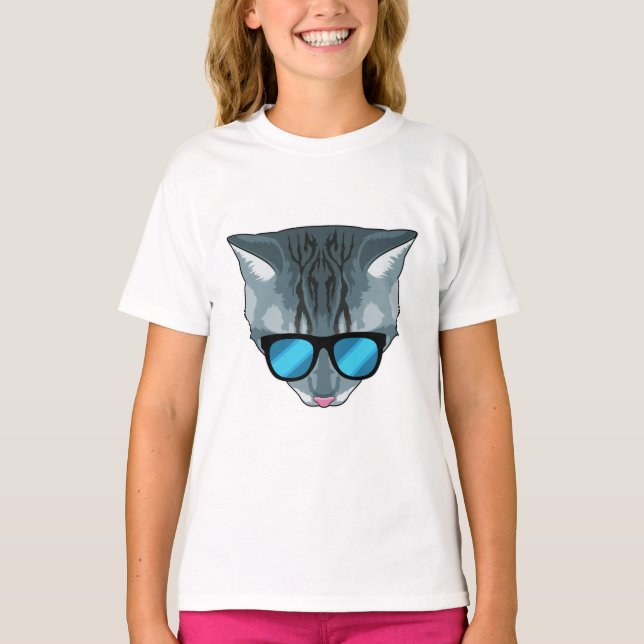 Camiseta Gato com óculos de sol (Frente)