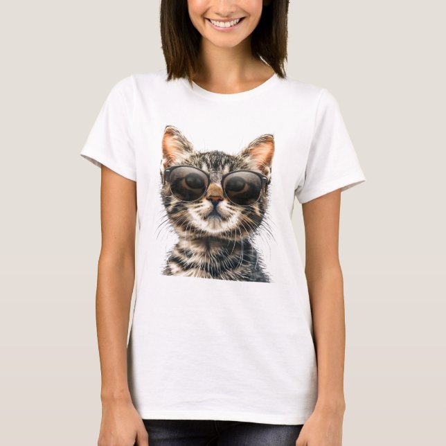 Camiseta Gato com óculos de sol (Frente)