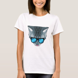 Camiseta Gato com óculos de sol