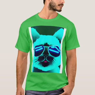 Camiseta Gato com óculos de sol 7