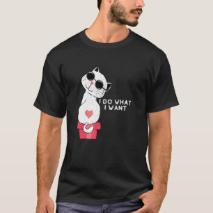 Camiseta Gato Com Óculos de Sol Animal de Estimação Eu Faço
