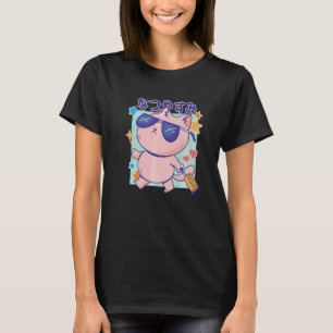 Camiseta Gato com óculos de sol e holi de verão com cotação
