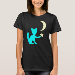 Camiseta Gato Com Olhos De Estrelas Brincando Com Estrela D