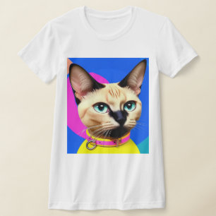 Camiseta Gato Com Olhos Marcantes