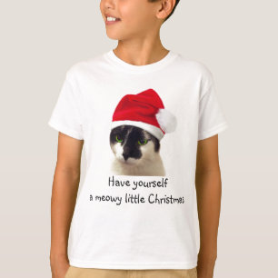 Camiseta Gato com Papai noel