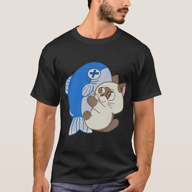 Camiseta Gato com peixe (Frente)