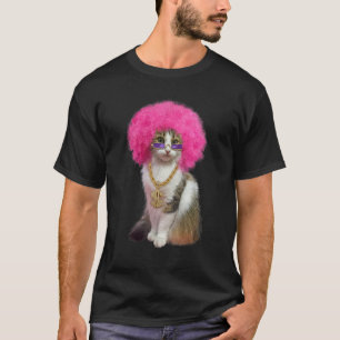 Camiseta Gato Com Peruca