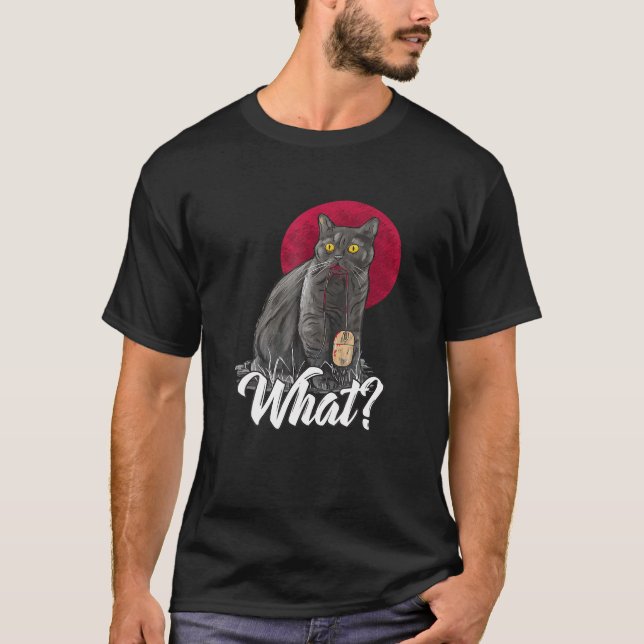Camiseta Gato com Rato de Computador Captado (Frente)