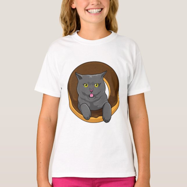 Camiseta Gato com Rosquinha (Frente)