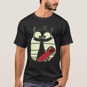 Camiseta Gato Com Skate Gato Skatista Fofo Skater