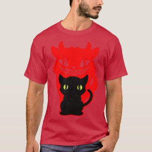 Camiseta Gato Com Sombra Mau Para O Dia Das Bruxas