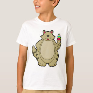 Camiseta Gato com sorvete Waffle