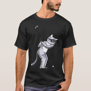 Camiseta Gato Com Taco de Golfe Jogando Golfe Golfista Golf