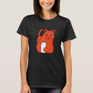Camiseta Gato Com Telefone