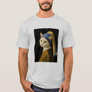Camiseta Gato com uma Pérola na Orelha