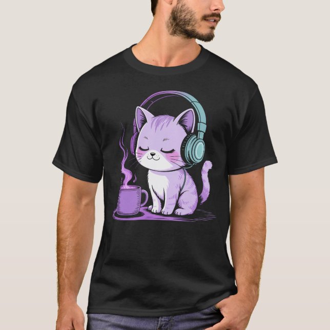 Camiseta Gato Com Vibrações Relaxantes Com (Frente)
