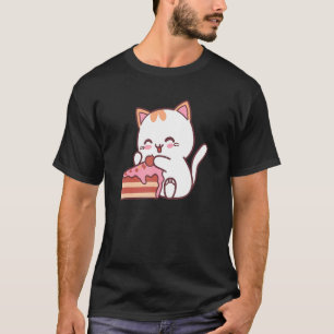 Camiseta Gato Comendo Delicioso Bolo De Doces