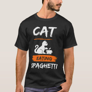 Camiseta Gato Comendo Espaguete E Macarrão Com Garfo Para G