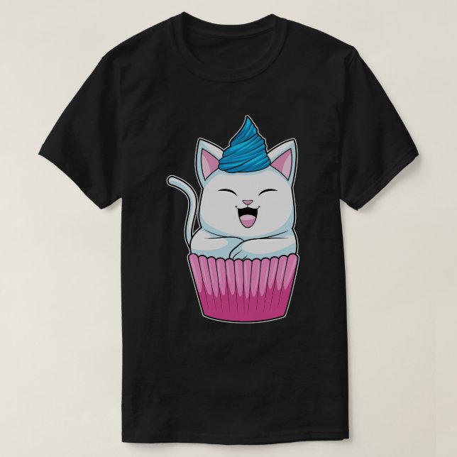 Camiseta Gato Comendo Muffin (Frente do Design)
