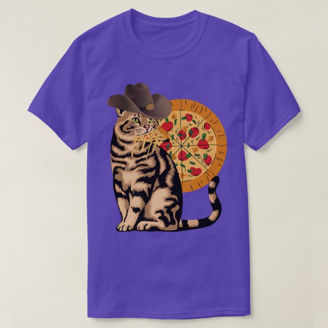 Camiseta Gato comendo pizza (Frente do Design)