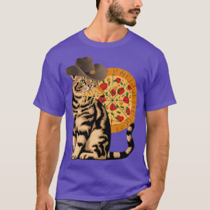 Camiseta Gato comendo pizza