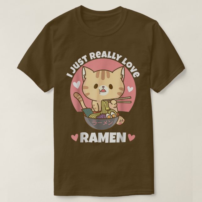 Camiseta Gato Comendo Ramen (Frente do Design)