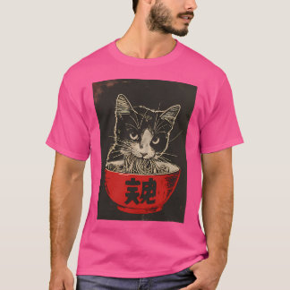 Camiseta Gato Comendo Ramen