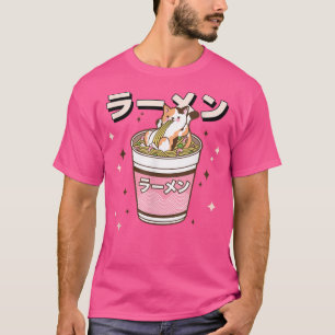 Camiseta Gato Comendo Ramen Japonês Anime Kawaii Cute