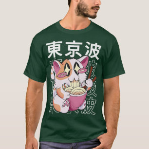 Camiseta Gato Comendo Ramen Kitten Kawaii Aestic Kids Anim