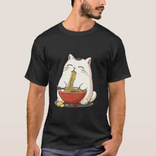 Camiseta Gato Comendo Ramen, Que Precisa De Chopsticks, Nom