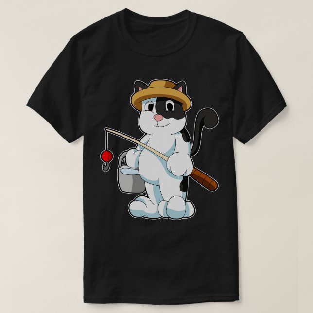 Camiseta Gato como Anca com Balde de Água (Frente do Design)