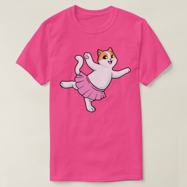 Camiseta Gato como Bailarina no Balé (Frente do Design)