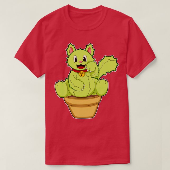 Camiseta Gato como Cactus (Frente do Design)
