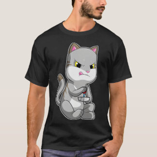 Camiseta Gato como com Controles