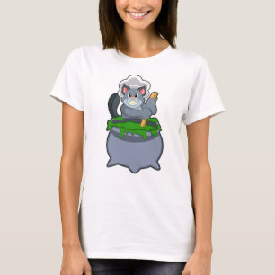Camiseta Gato como cozinheiro com poção mágica