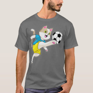 Camiseta Gato como jogador com bola