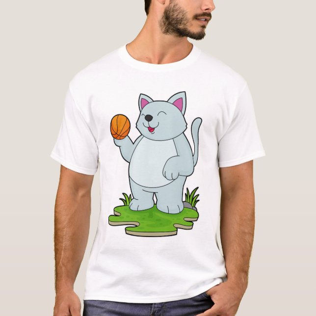 Camiseta Gato como jogador de basquetebol (Frente)