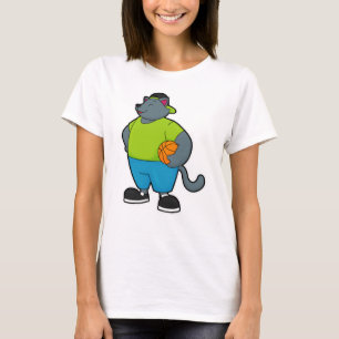 Camiseta Gato como jogador de basquetebol