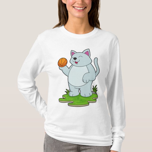 Camiseta Gato como jogador de basquetebol (Frente)