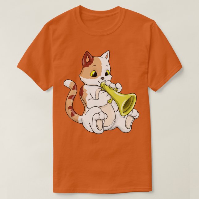 Camiseta Gato como músico com et (Frente do Design)