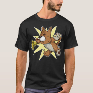 Camiseta Gato como Músico com Trompete