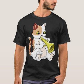 Camiseta Gato como músico com trompete