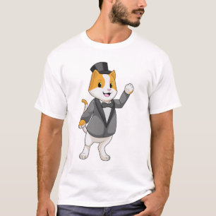 Camiseta Gato como Noivo com Laço