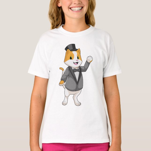 Camiseta Gato como Noivo com Laço (Frente)
