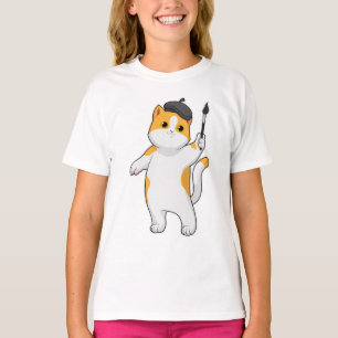 Camiseta Gato como Pintor com Pintor