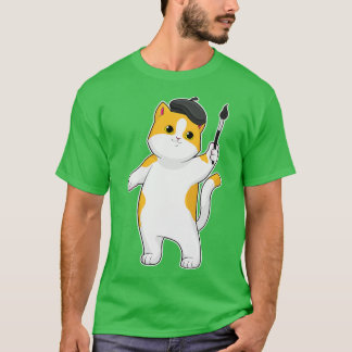 Camiseta Gato como Pintor com Pintor
