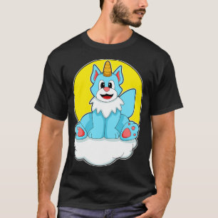 Camiseta Gato como Unicórnio no Sol das Nuvens