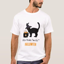 gato conectado com um chapéu de bruxa no halloween