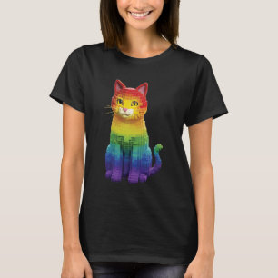 Camiseta Gato Construtor Mestre Tijolos Bloco Construção Ti